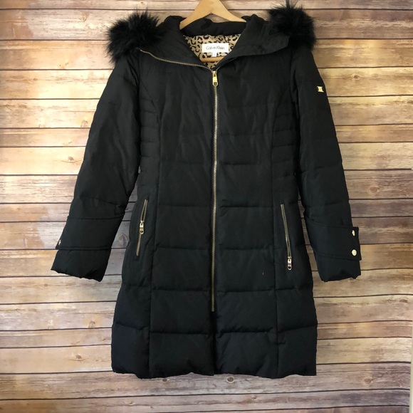 Calvin Klein Jackets & Blazers - Calvin Klein long puffer coat with fur hood